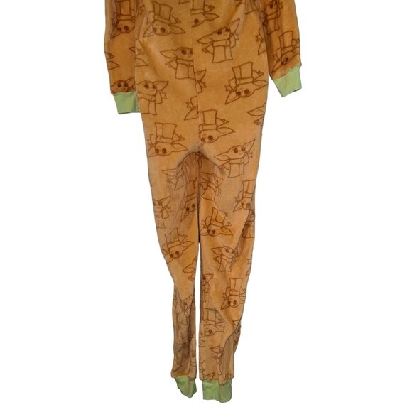 Disney Lucas Film Baby Yoda Pajamas Womens S 4 6 Fleece Costume One Piece PJs - Picture 9 of 10